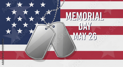 Memorial day usa military dog tags american flag background may 26th patriotic symbol