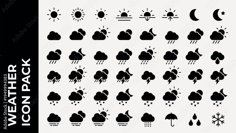 Fototapeta premium Comprehensive weather icon collection vector