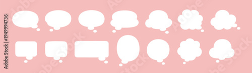 Blank speech bubbles on pink vector
