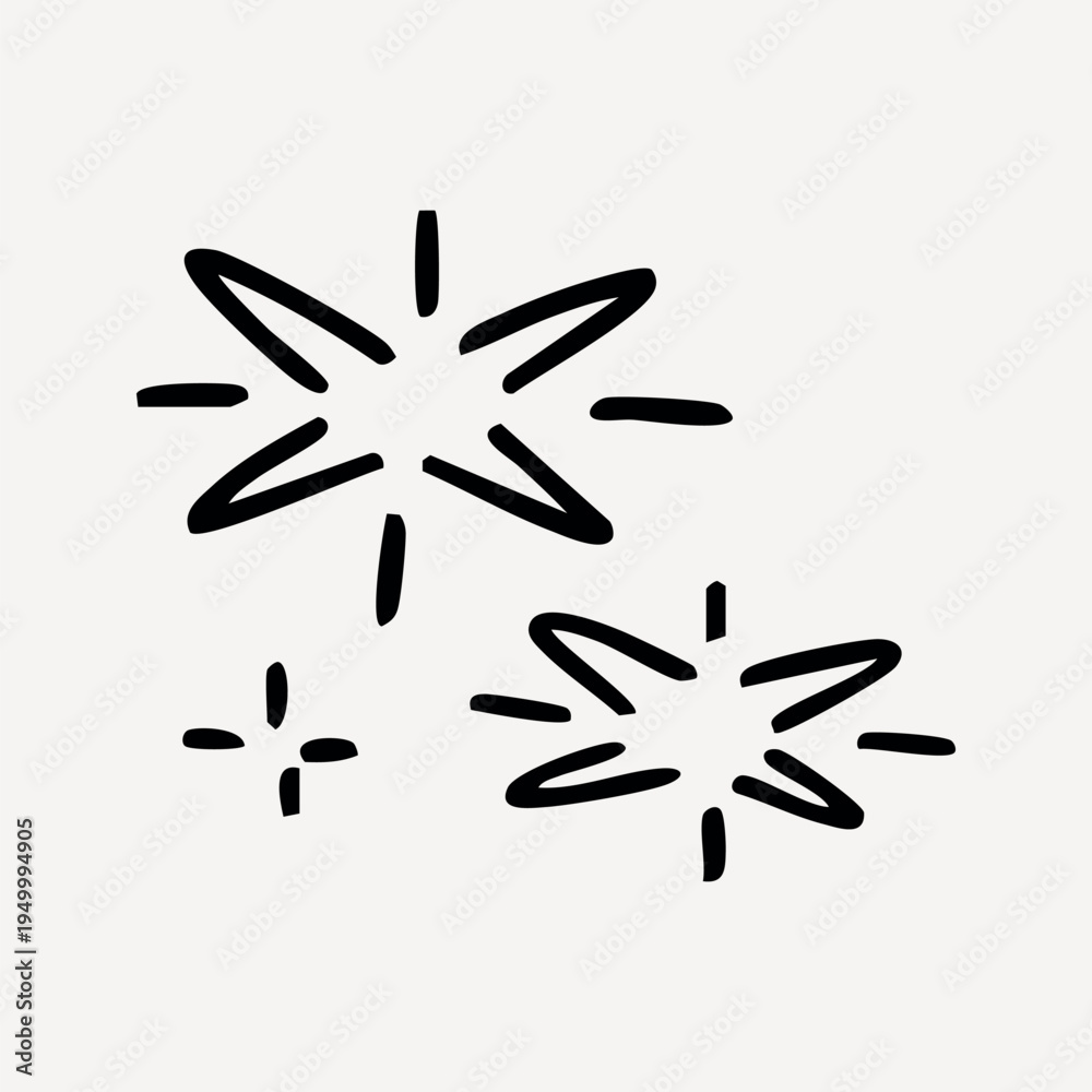 Fototapeta premium Minimalist black star sparkles vector element