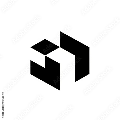 Abstract Geometric Shape Black and White Design.