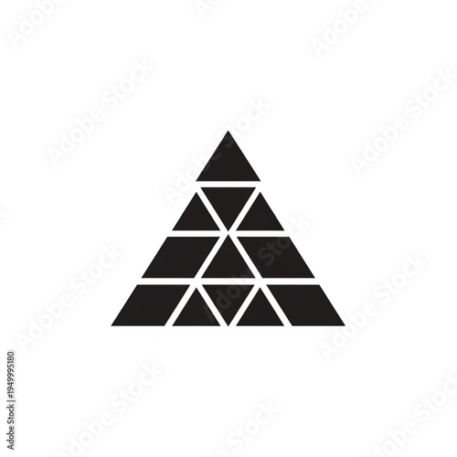 Abstract Geometric Pyramid Shape Made of Triangles.