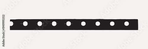 Black strip with circular holes vector
