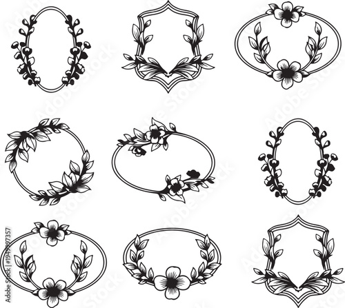 Thin lines icons set for user interfaces.Airplane and Flight,floral,love, Icons Set -  Vector.