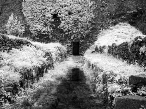 Old fort in France in infrared and black and white