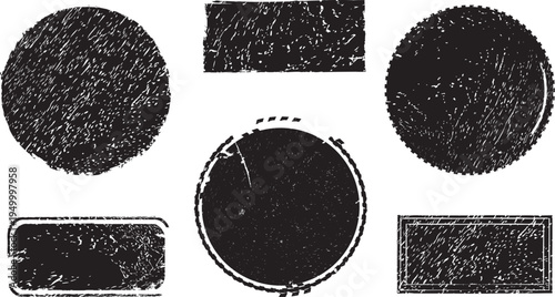 Grunge post Stamps Collection, Circles. Banners, Insignias , Logos, Icons, Labels and Badges Set . vector distress textures.blank shapes.
