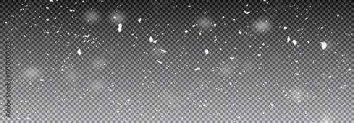 Seamless pattern falling snow on a transparent background. endless winter wallpaper. vector illustration. 