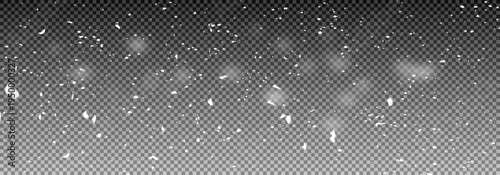 Seamless pattern falling snow on a transparent background. vector illustration. endless winter wallpaper