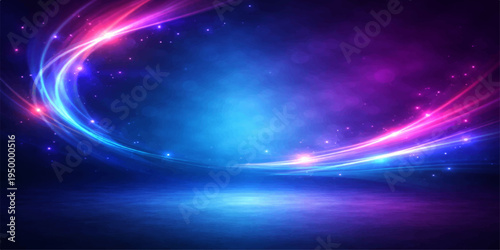 Abstract space and blue galaxy background featuring a dark cosmos with stars, nebula light, and purple energy motion for a celestial universe wallpaper design