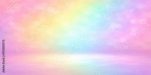 An abstract colorful rainbow background featuring bright bokeh light patterns and geometric gradient textures in a vibrant vector illustration design for a motion wallpaper backdrop