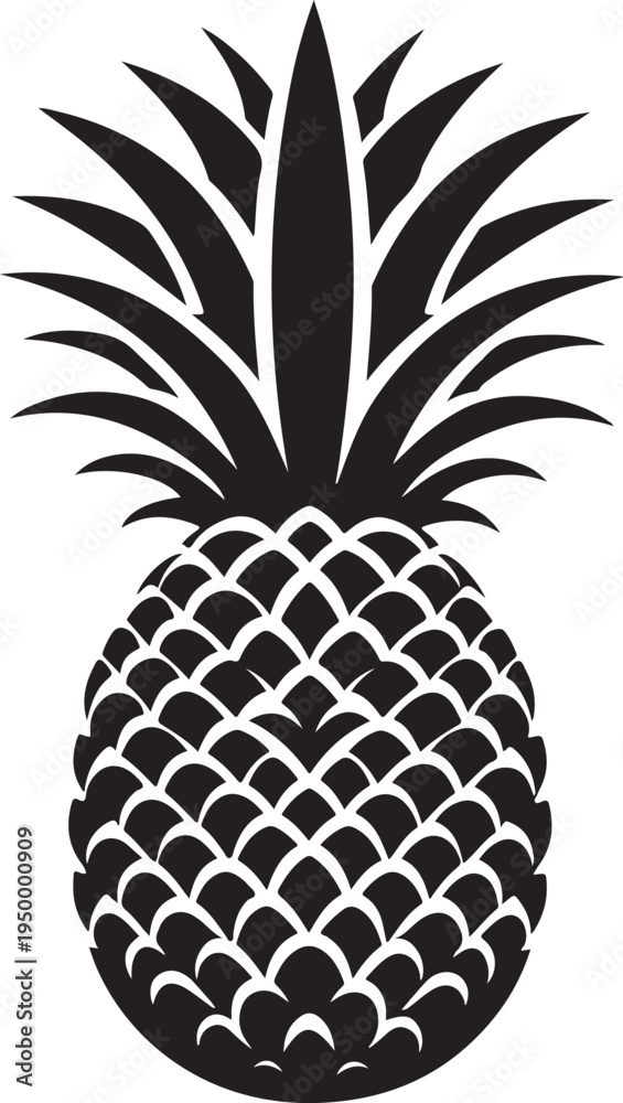 Obraz premium Black vector pineapple icon