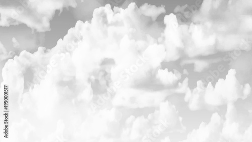 Cloudy black and white sky scenery. Stormy weather sky, Vector illustration.
