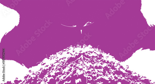 Appearing to be an abstract or stylized representation of something, perhaps a close-up of a landscape or textured object. The image of a tree appears to have a limited color palette, with a dominant 