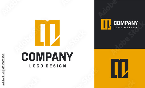 Excavator letter M bold stylish vector logo design, Creative work builder equipment digger technology minimalist symbol logo