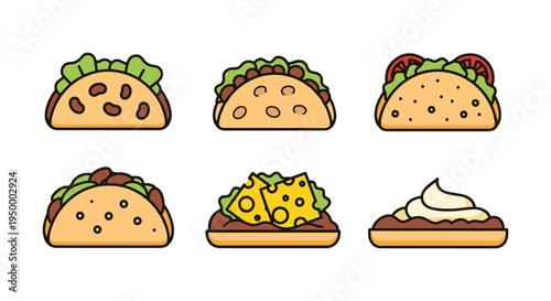 Sopes Line art vector set abstract color harmony illustration