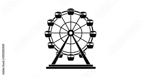 A large ferris wheel amusement park ride featuring multiple passenger cabins for carnival fun