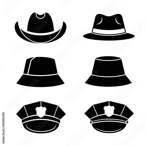 Collection of various hat styles.