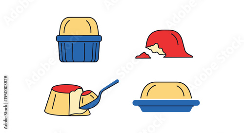 Soufflé Line art vector set vivid abstract artistic