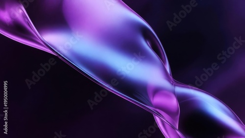 Twisting glossy purple ribbon shape against dark background