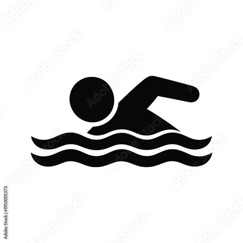 swimming silhouette vector icon