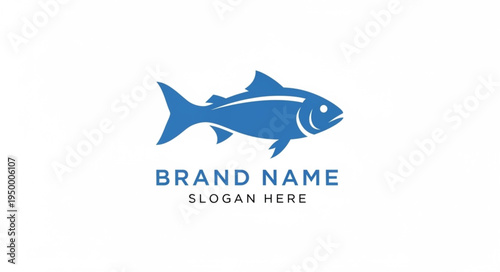 Blue Fish Logo Design for Seafood Business.
