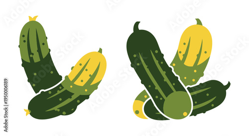 Pickling Cucumber Line art creative contemporary abstract style illustration