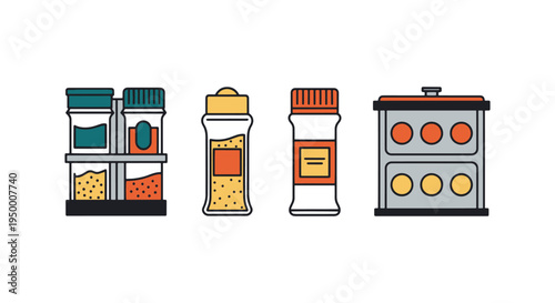 Spice Rack Line art vector creative color harmony abstract illustration
