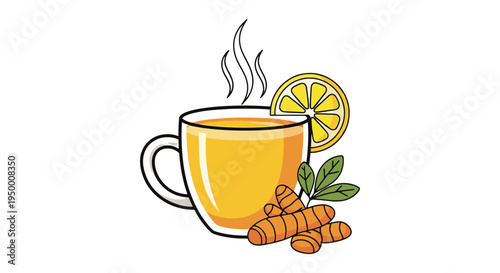 Spiced Tea Line art vector clean abstract color