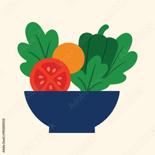 A vibrant bowl of fresh vegetables and fruits on a plate indoors