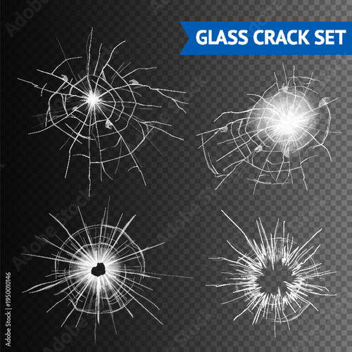glass crack transparency set 