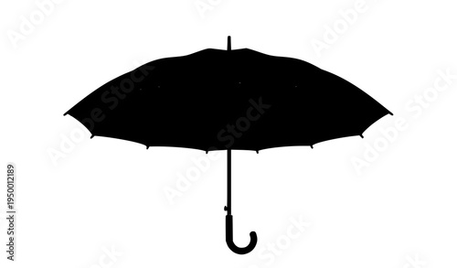 Realistic umbrella cane open mockup rain protection accessory vector isolated on white background