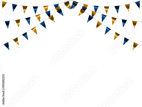 ガーランド三角ひも、曲線、金15青F1