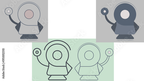 School Bell and Emergency Fire Alarm Icon Set for Web and Mobile UI