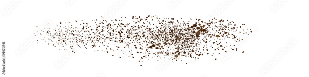 Fototapeta premium Coffee powder. Flying coffee powder isolated on white background. Coffee, cocoa or chocolate speckles. . Vector illustration