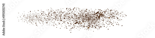 Coffee powder. Flying coffee powder isolated on white background. Coffee, cocoa or chocolate speckles. . Vector illustration
