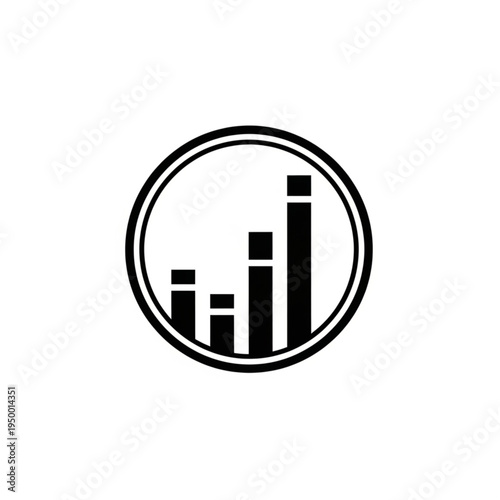 Circle with rising bar graph icon.