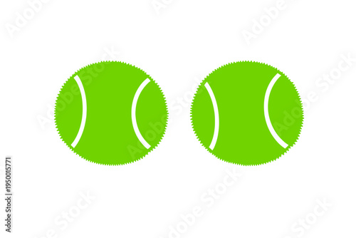 A vector illustration featuring two stylized green tennis ball icons