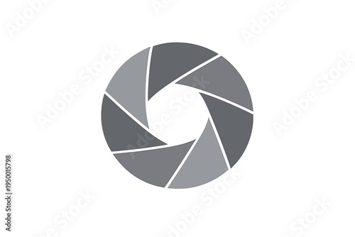 Minimalist vector illustration of a camera shutter or aperture symbol