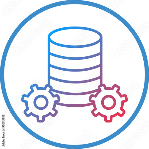Data Management Line Icon Style