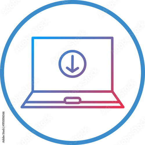 Webpage Upload Line Icon Style