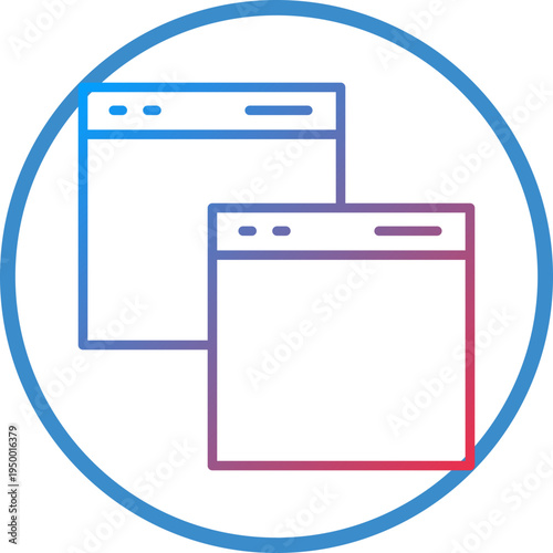 Duplicate Browser Line Icon Style