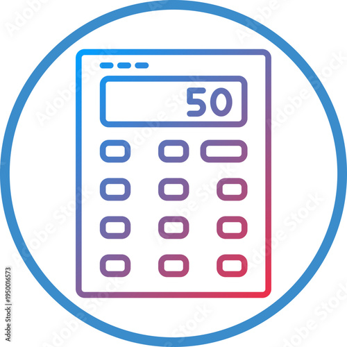 Calculator Line Icon Style