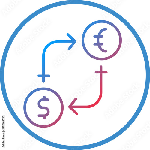 Exchange Rate Line Icon Style
