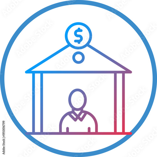 Personal Banking Line Icon Style
