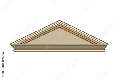 A vector illustration of a classical triangular pediment with