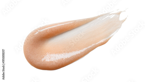 Isolated beauty product smear, creamy liquid foundation or facial scrub texture closeup swatch