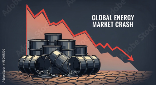 Oil Barrels and a Downward Trend - Global Energy Market Crash.
