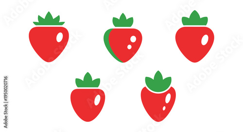 Strawberry Line art vector digital abstract colorful