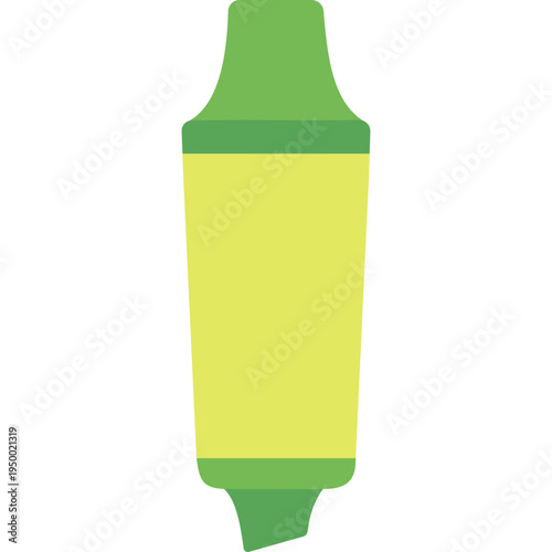 Green highlighter marker icon for school studying, text marking, note-taking, classroom activities, educational tools, student supplies, academic reading, or learning materials requiring important inf