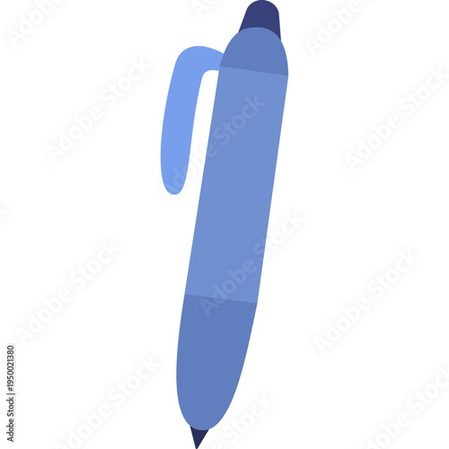 Blue pen icon for writing, school supplies, education, note-taking, assignments, academic work, classroom essentials, student tools, educational materials, or study resources and learning documentatio